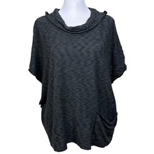 NWT Fenini Knit Top Lagenlook Boxy Oversized Women Medium Gray USA Made Artsy