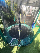 TechSport Outdoor Round Trampoline Kids Set with Safety Net Enclosure