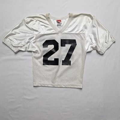 Football Jersey Mesh White Black Number 27 Grube Youth Small