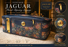 Vintage Jaguar Floral Tapestry Rolling Luggage