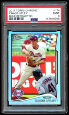 2014 Topps Chrome Blue Refractor #174 Chase Utley /199 PSA 9 MINT