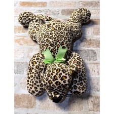 Ty Beanie Buddy Freckles the Leopard Plush 1996 Large Spotted Cat Green Bow