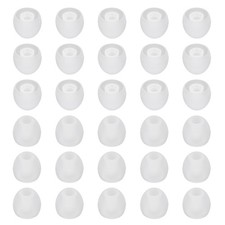 60Pcs Memory Foam Earbud Tips 11mm / 0.43" Small Ear Bud Tips Transparent White