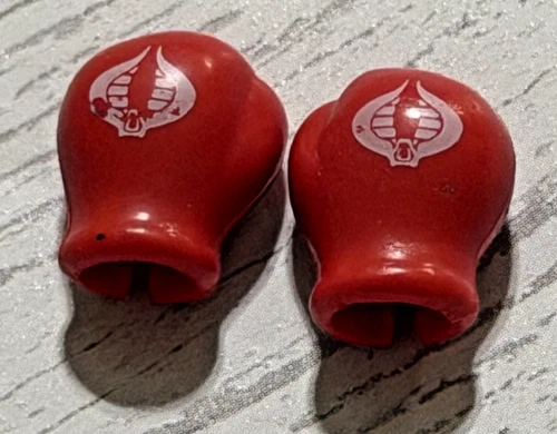 GI Joe Vtg Hasbro Figure Part Accessory ONLY Cobra Boxing Gloves Red ORIGINAL