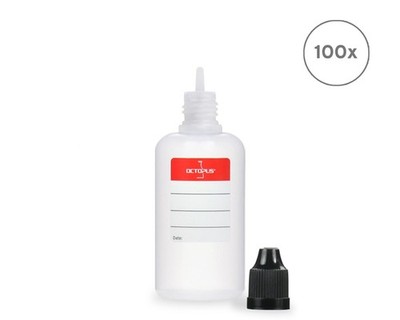 100x Liquidflaschen 50ml Plastikflaschen Tropfflaschen E-Liquids Dosierflaschen
