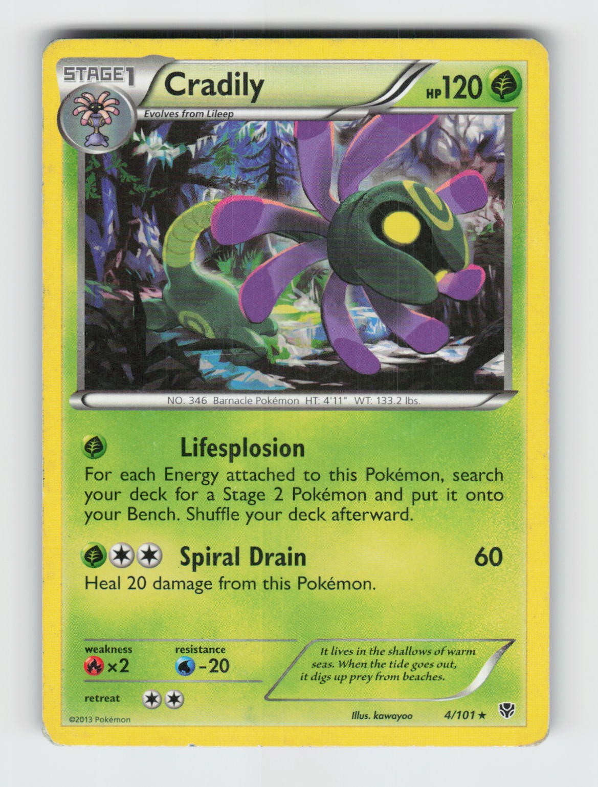 Cradily 4/101 - Pokemon - Plasma Blast - Rare - MP