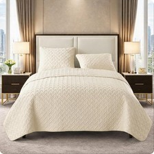 3-Piece Full/Queen Bedding Set  Bedspread Coverlet  Pillow Shams  Ultra-So...