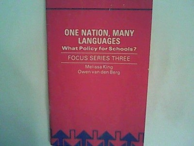 One NAtion, Many Languages, Focus Serie  three King, Melissa and Owen van den Be