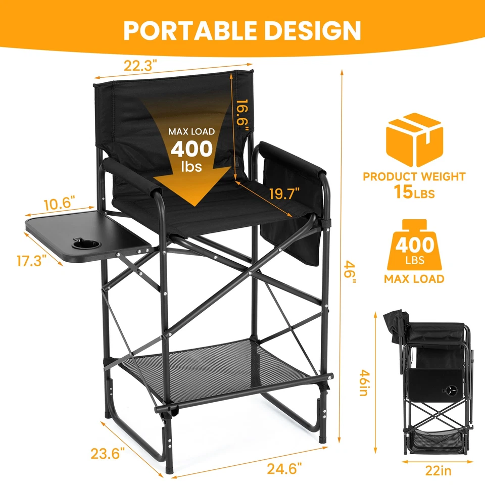 Высокий директорский стул NAIZEA стул для кемпинга с подогревом стул для макияжа с 3 уровнями нагрева - Изображение 2 из 4
