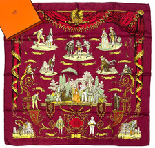 Hermes Scarf 90 RARE 'La Comedie Italienne' Philippe Ledoux Jacquard Sik Carre