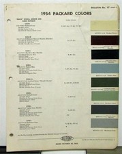 1954 Packard Color Paint Chips Leaflet Dupont Bulletin 17 Original