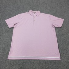 Peter Millar Summer Comfort Polo Shirt Mens XL Pink Gingham Golf Stretch Knit