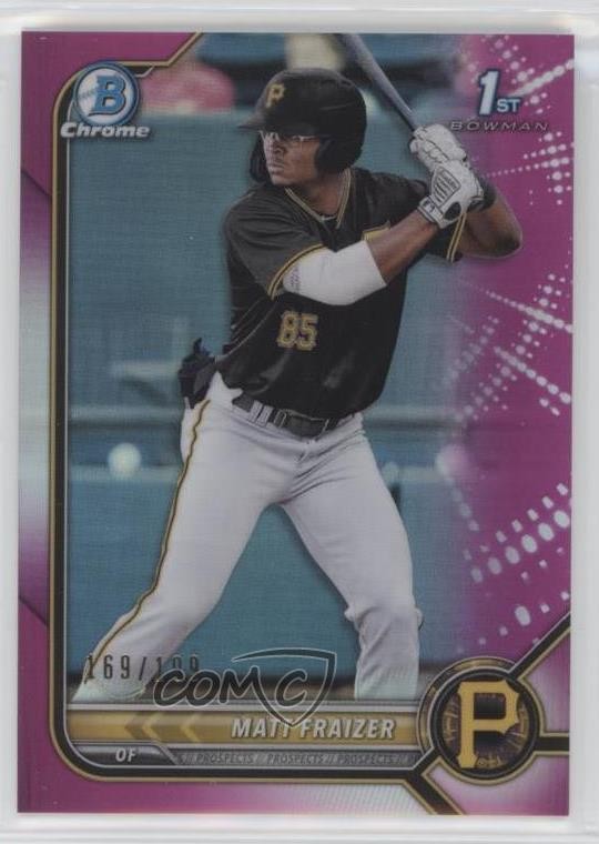 2022 Bowman Chrome Prospects Fuchsia Refractor 169/199 Matt Fraizer #BCP-91 0y2q