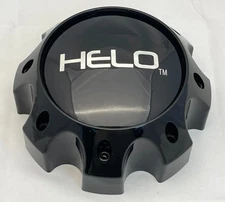 HELO 8 Lug Gloss Shiny Black Wheel Center Cap S057L170 GB with Screws Included