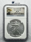 2014 Silver Eagle NGC MS70 Early Releases Eagle Label