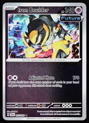 IRON BOULDER 71/142 RARE STELLAR CROWN POKEMON REVERSE HOLO NM