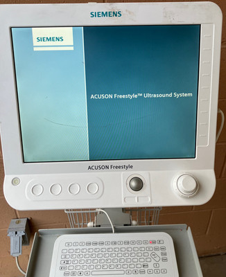 Siemens ACUSON Freestyle Ultrasound w/Wireless Transducer Probe, Cart, Keyboard