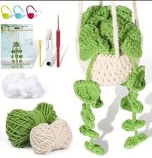Crochet Kit. DIY. Potted Plants-advanced Beginner. Hollow Green Plant Hanging.