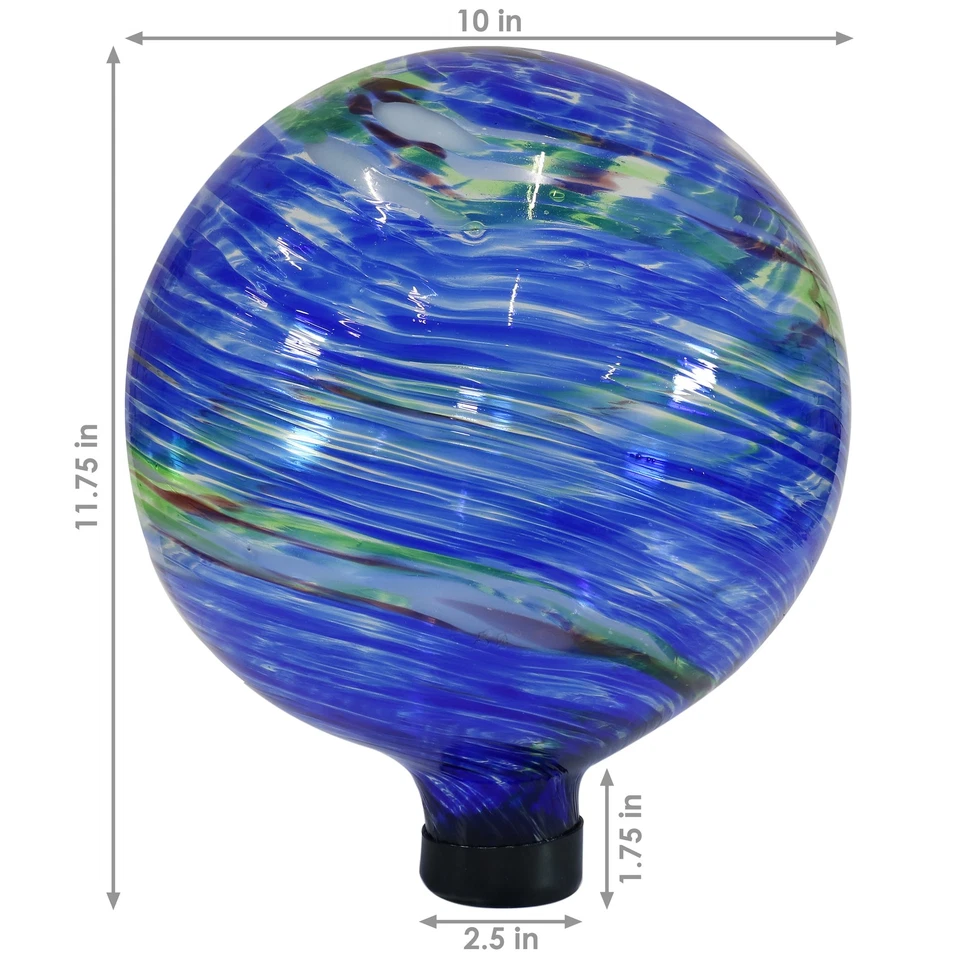Northern Lights Glass Gazing Globe - 10 in by Sunnydaze - Image 4 of 4