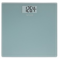Digital Glass Bathroom Scale with Spa Blue Finish LCD Display Modern Weight
