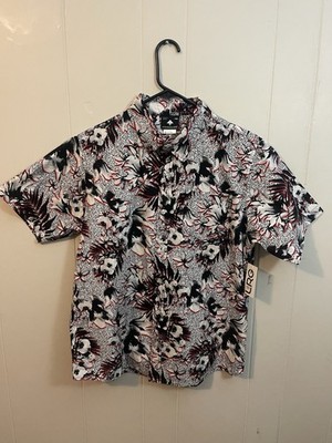 LRG Lifted Research Group Men's Medium Floral Design Button Up Shirt New