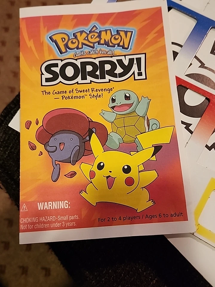 2000 Sorry! The Pokemon Edition Game by Parker Brothers Complete in Good Cond - Image 4 of 4
