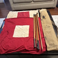 Vintage U.S. Army Signal Corps Flag Kit With Carry Bag 1918 Russell WWI WWII