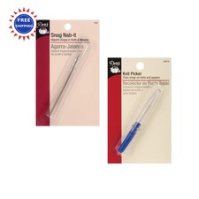 Knit Picker Deluxe 2 Count Dritz Snag Repair Tool Blue Metal Hook Point Sewing