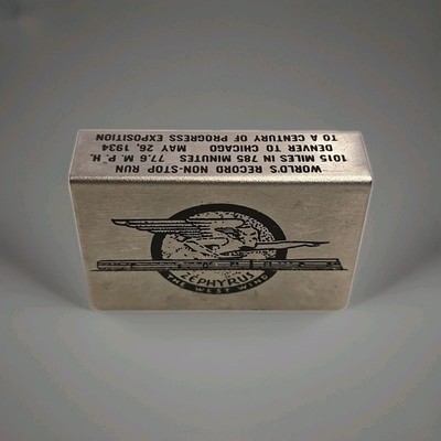 1934 Chicago Worlds Fair Burlington Zephyr World Record Run Match