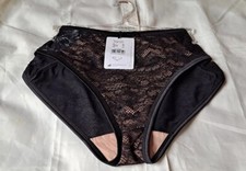 Amoena Melody Black Briefs 44364 Size 18 Knickers Pants Panties Sheer lace front