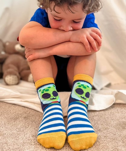 Jefferies Socks Boys Zombie Robot Alien Fashion Colorful Pattern Crew Socks 3PK - Picture 8 of 10