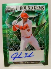 JORDAN WALKER #5 /5 AUTO 1ST ROUND GEMS LEAF METAL BASEBALL 2023
