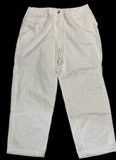 LL Bean Original Fit 16 Reg Capri Pants Women White High Rise Straight Leg Crop