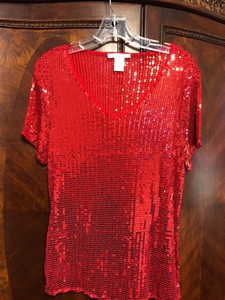 red sequin blouse