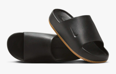NIB Nike Calm Men's Slides Comfort Sandal, Black/Brown