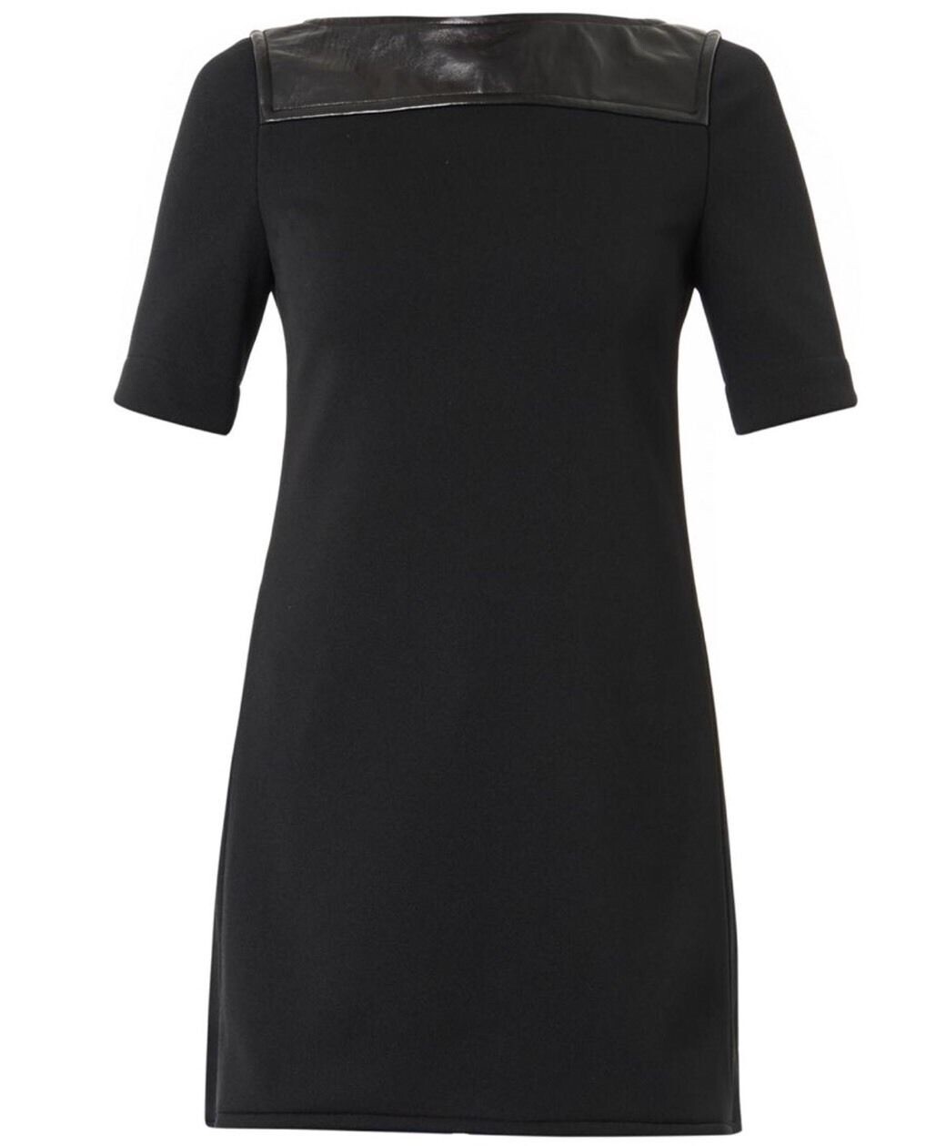 NEW ATTO Sexy Black & Blue Leather Accented Open Back Dress (Size 38/6) - $1,395