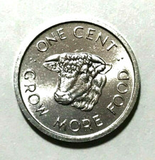 1972 Seychelles Africa Coin 1 cent Cow Head Farm Animal