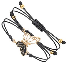 BFF Bracelets for 2-Butterfly Matching Bracelets, Adjustable Strand Best Frie...