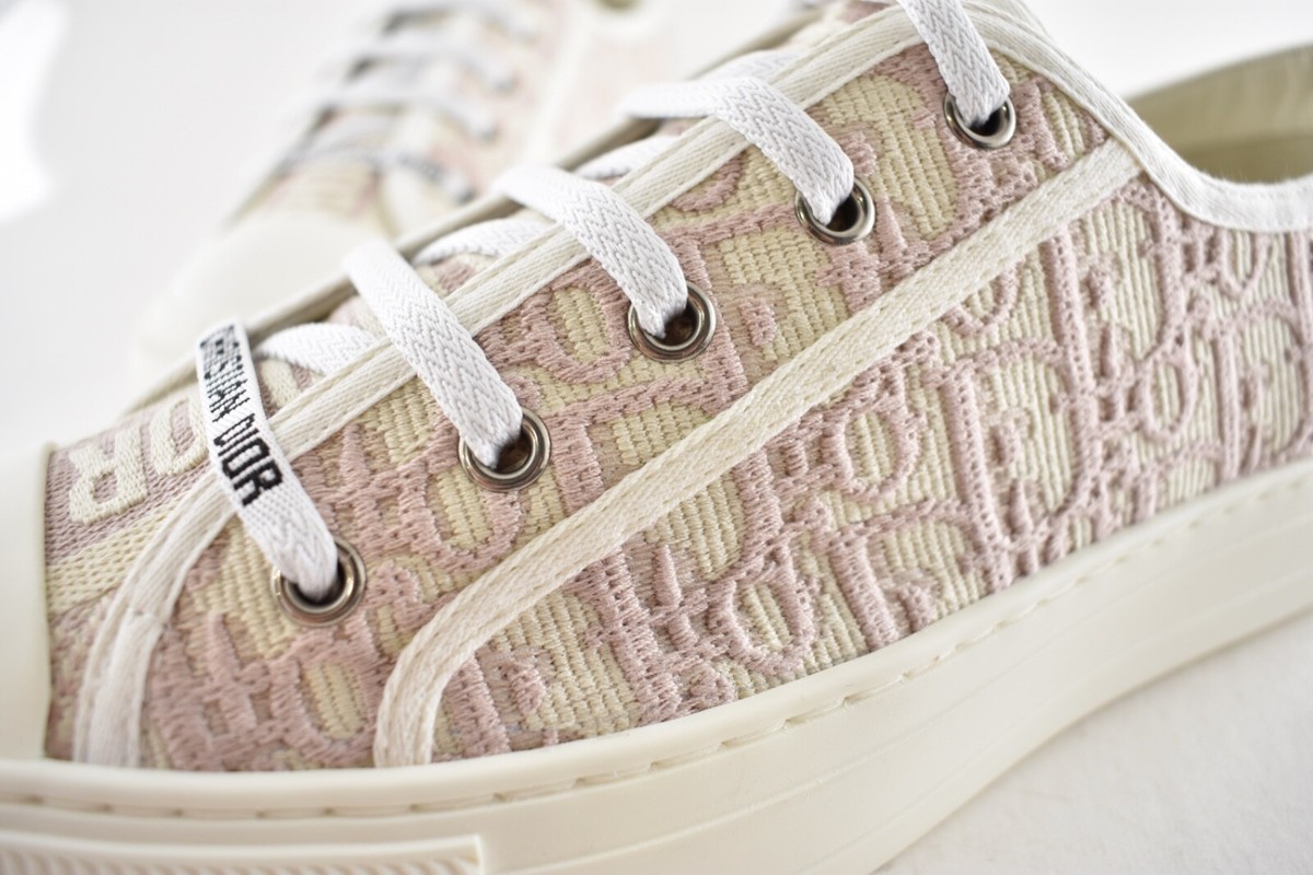 Dior Walk'N'Dior Powder Nude Pink Oblique Logo Flat Low Top
