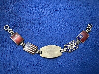 Vintage WWII Sweetheart Allied Flags Sterling Silver Enamel Vintage WWII Sweetheart Allied Flags Sterling Silver Enamel