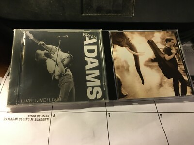 BRYAN ADAMS 2 CD LOT: LIVE! LIVE! LIVE! AND ON A DAY LIKE TODAY