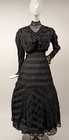 GOTHIC VICTORIAN RIBBONWORK DRESS W LACE + HIGH COLLAR