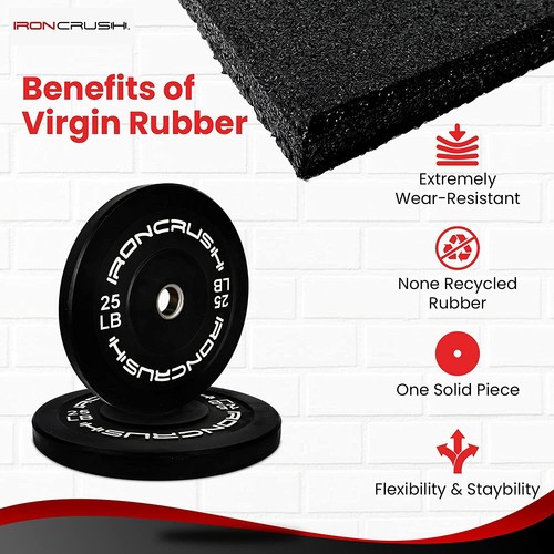 Olympic Bumper Plates Set - Virgin Weights Training Iron Crush 25LB - 第 3/7 張圖片