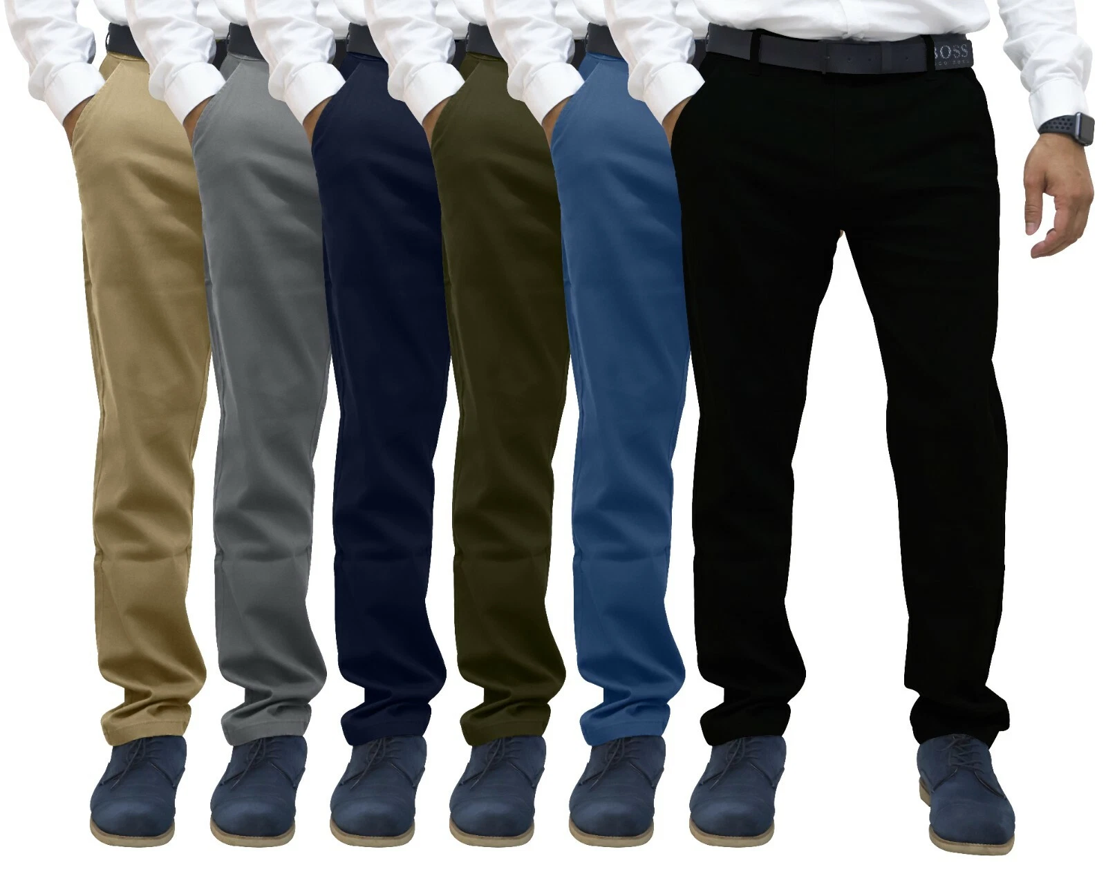 Mens Regular Fit Chino Trousers Stretch Casual Cotton Flat Front Flex Full Pants
Opens in a new wind