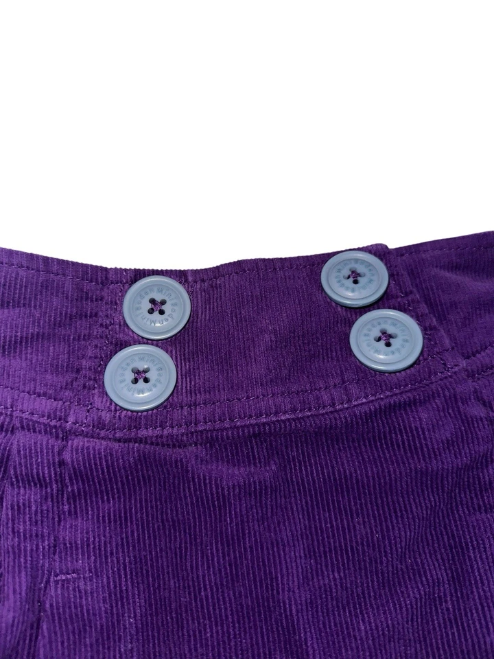 Falda de pana Mini Boden para niñas pequeñas talla 3-4 años púrpura bolsillos detalle de botones Foto 2 de 4