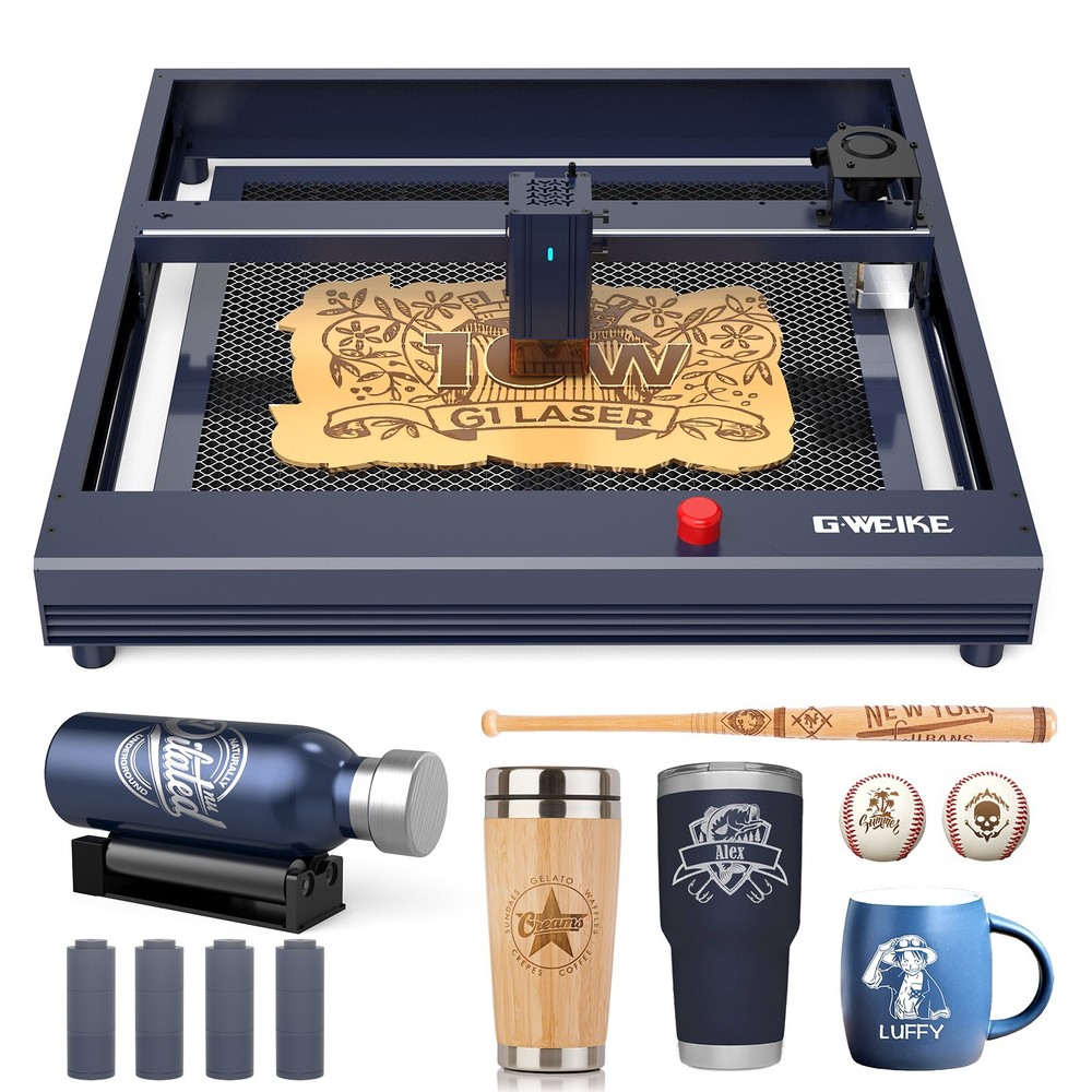 GWEIGE G1 10W Laser Engraver with Air Assist & Rotary Engraving Cutting Machine