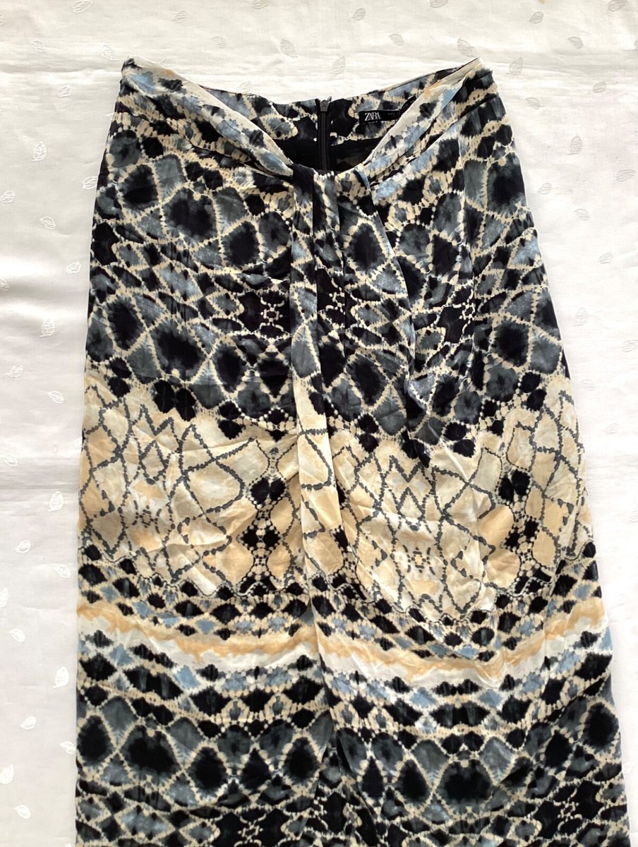 NWT Zara printed Midi chiffon Skirt w/ twisted knotted front