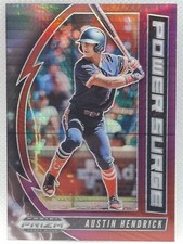 2020 Panini Prizm Draft Picks Power Surge Austin Hendrick Red and Purple Hyper