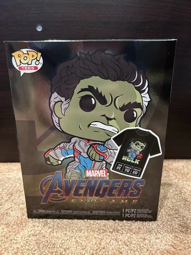 Marvel Avengers Endgame Hulk GITD Funko Pop! and Tee (Size XL)