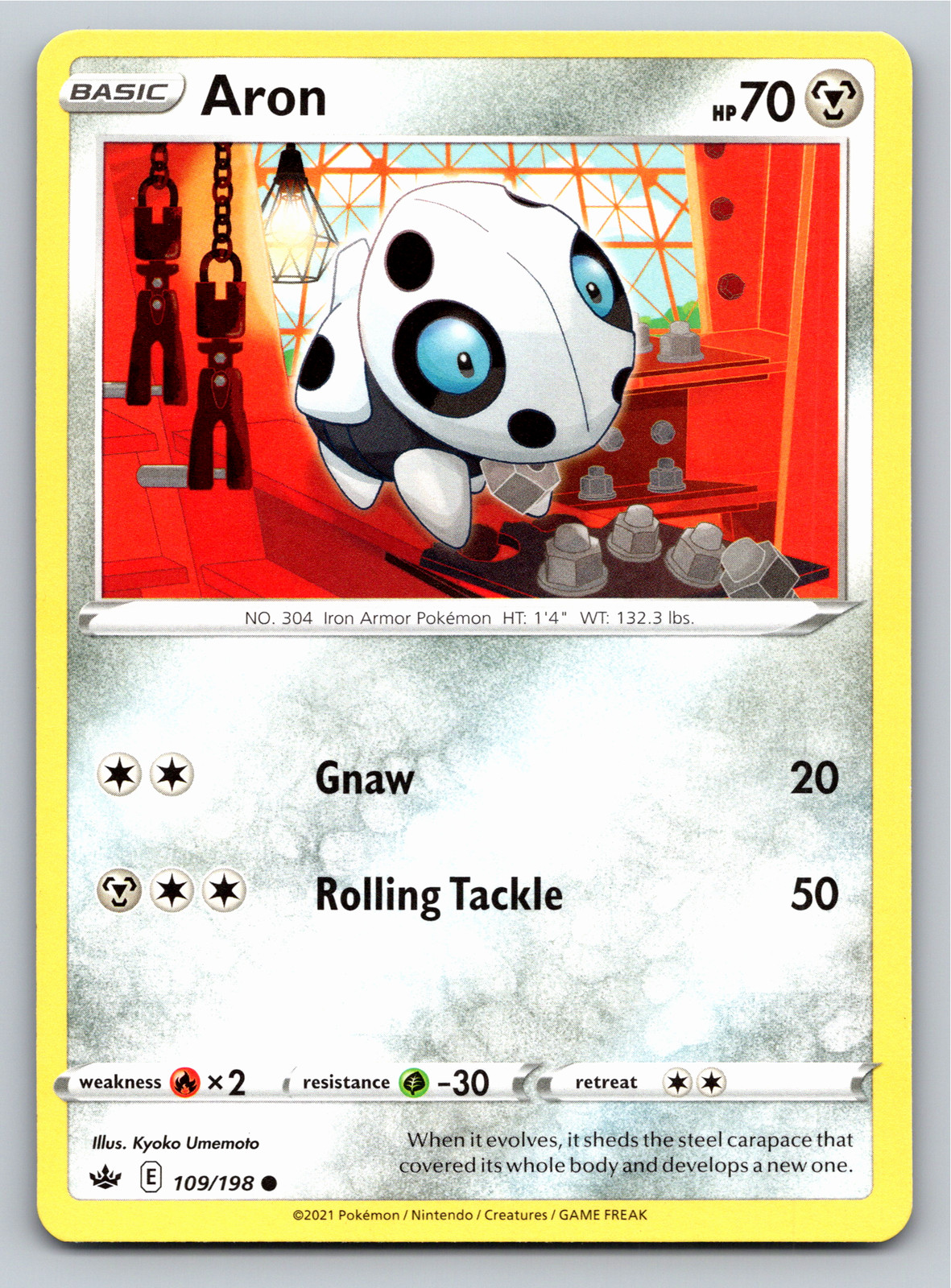 Aron 109/198 Common Chilling Reign Pokemon Card - NM Near Mint
